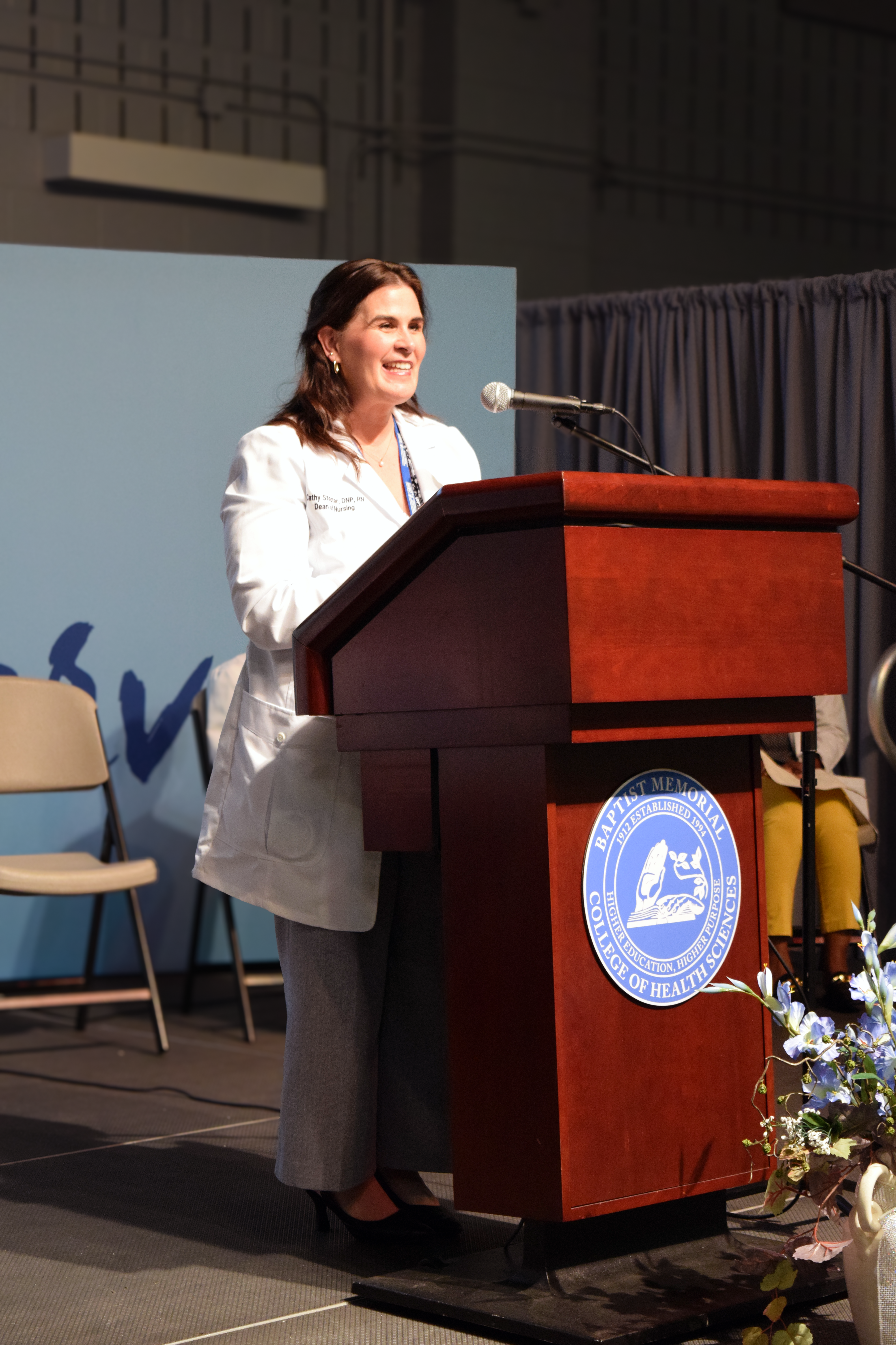 Cathy Stepter giving her speech 