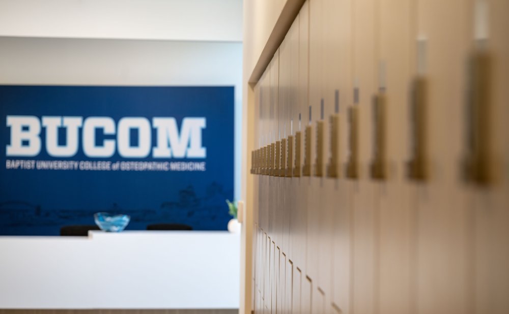 BUCOM Sign from hallway pov