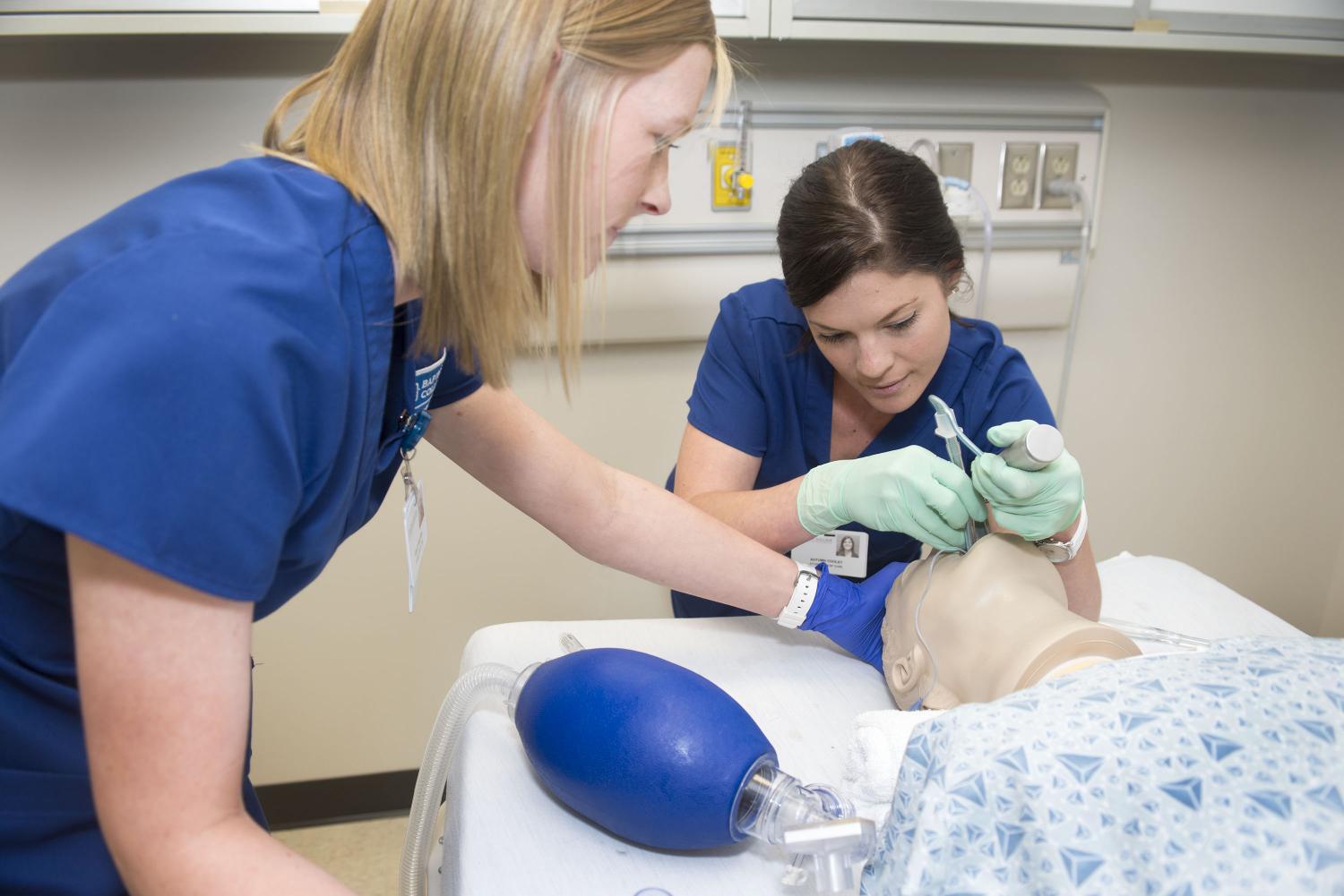 Respiratory Therapy students in classroom lab