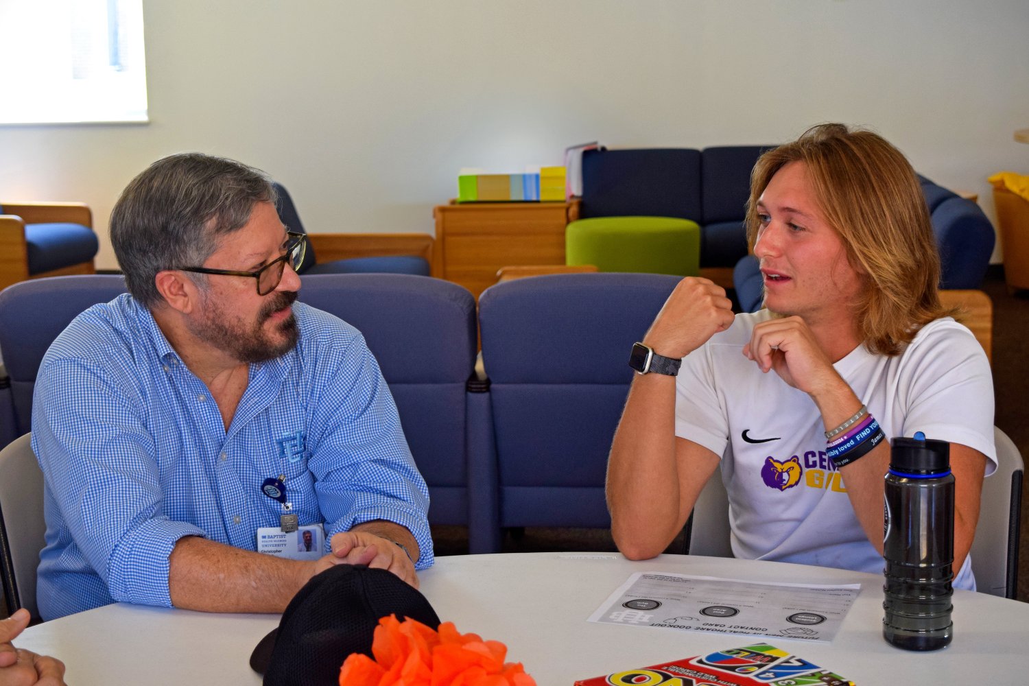 Future Men in Health Care event with professor 