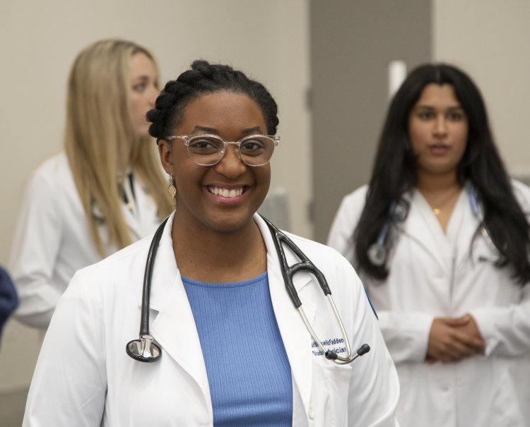 student looking at camera